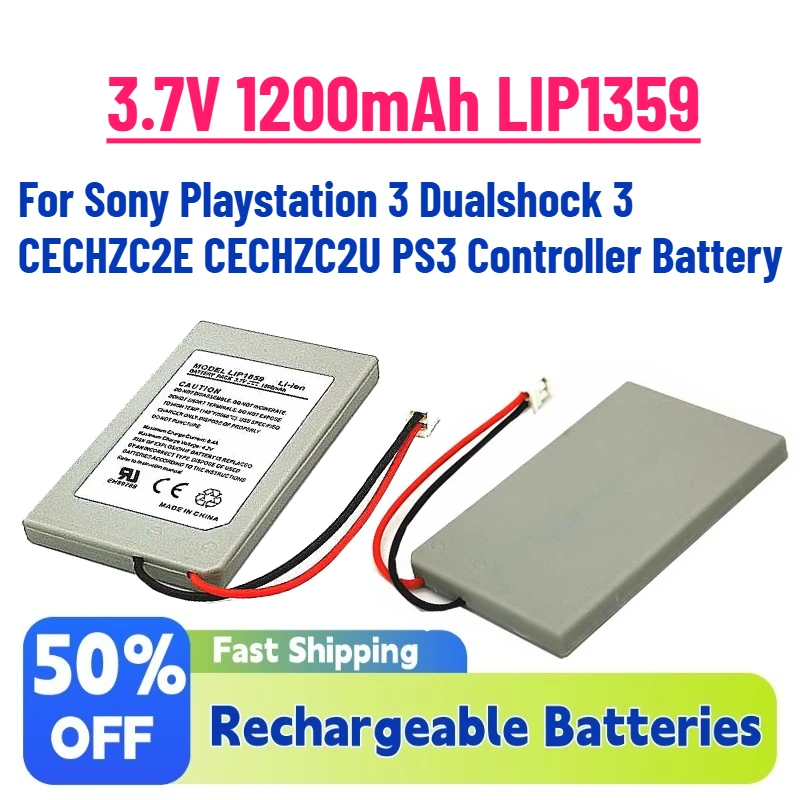 Upgrade 3.7V 1200mAh LIP1359 Replacement Battery for Sony Playstation 3 Dualshock 3 CECHZC2E CECHZC2U PS3 Controller Battery