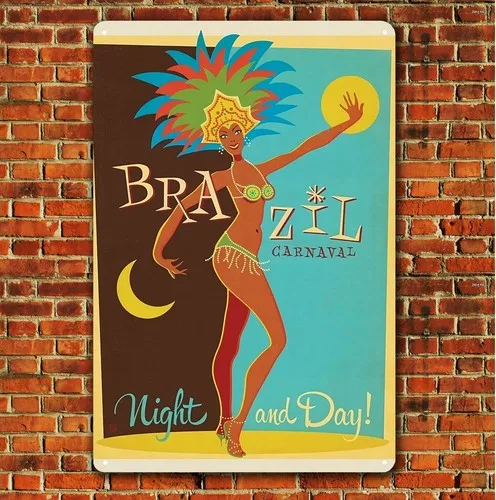 Brazil Carnaval Collectable Travel Destination Metal Poster - 20x30cm Tin Sign  -aluminum