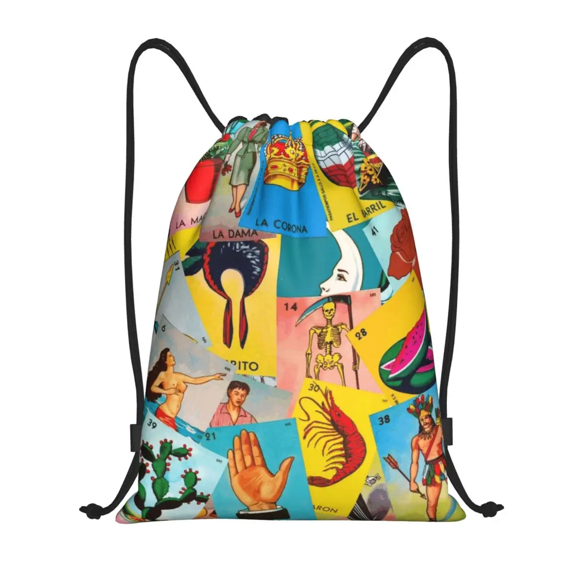 

Лотрия карты мексиканский бинго лотерейный рюкзак на шнурке для женщин и мужчин спортивный рюкзак для спортзала портативная тренировочная сумка мешок