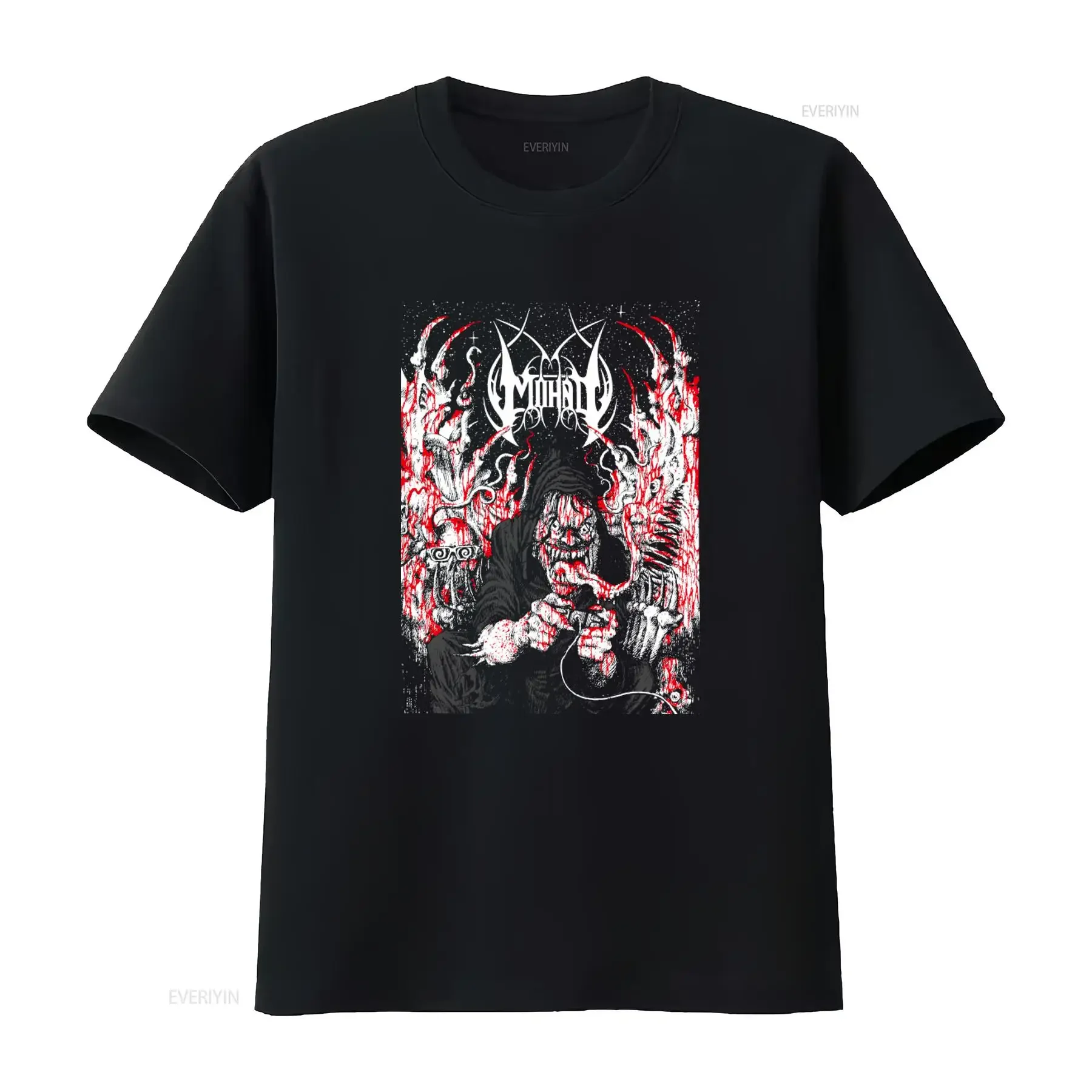 MONAD DRUID T Shirt XXL Navy Blue Breakcore Grindcore Gabber Death Metal IDM Gothic Horror Print vintage Washed Stylish