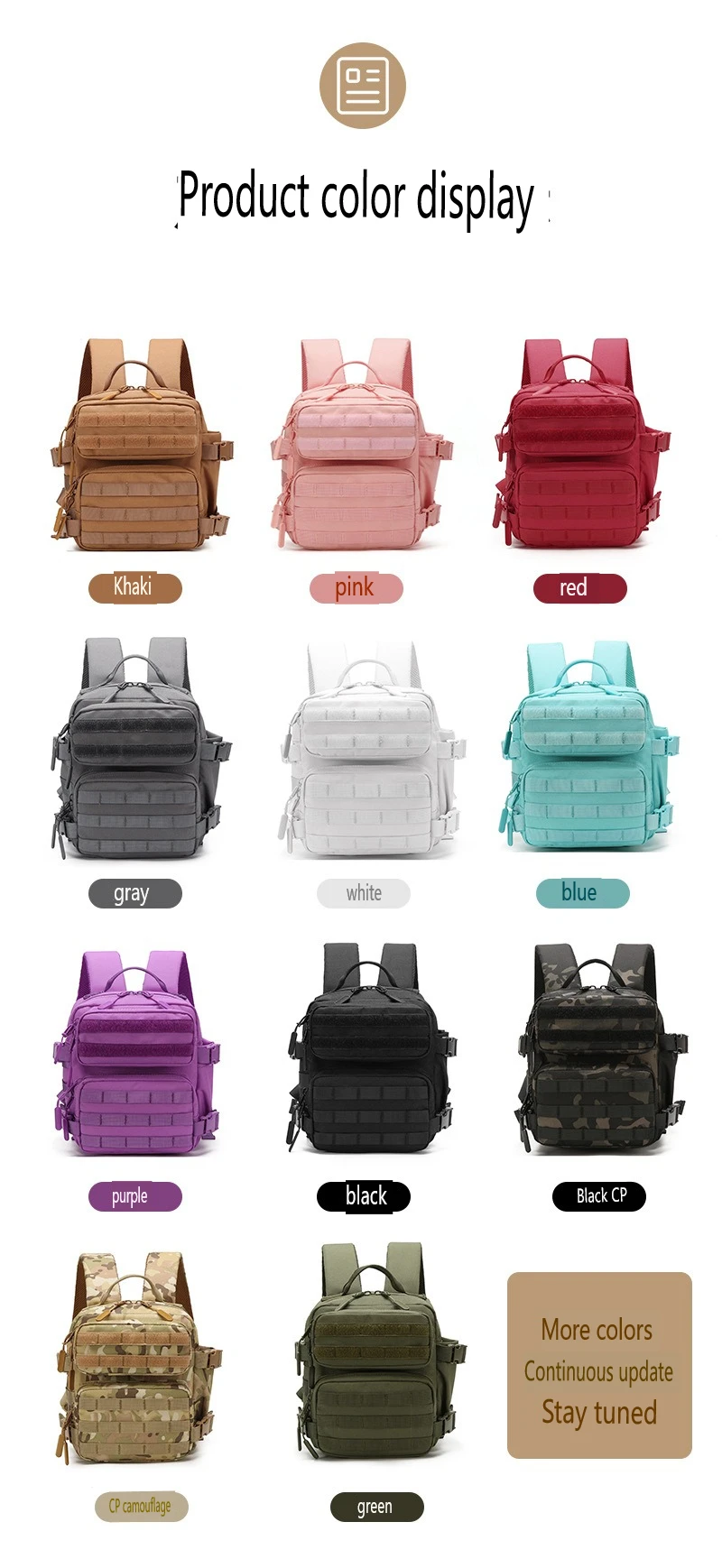 9L Sportrucksack MOLLE 3-Tage Bug Out Bag Mini Outdoor Pack für Damen Herren EDC Camping Wanderrucksack – Detail 6