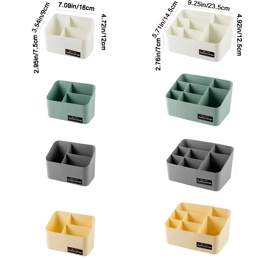 Plastic Desktop Storage Box Large Capacity Space Saving Cosmetics Storage Case 3/7 Grids Sundry Storage Basket Student