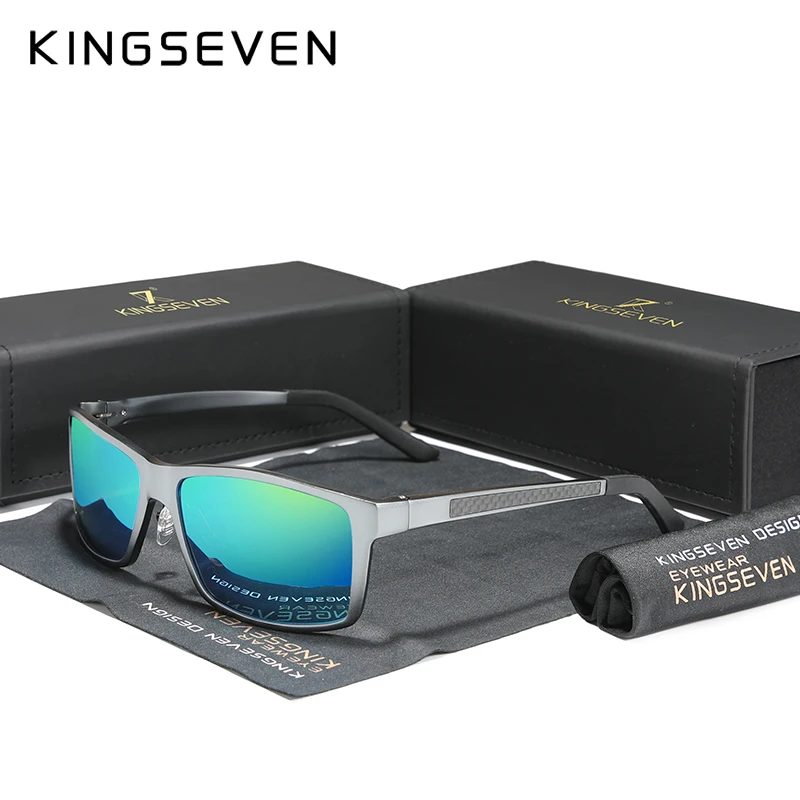 KINGSEVEN occhiali da sole polarizzati in alluminio per uomo UV400 proteggi occhiali antiriflesso guida maschile accessori per occhiali da ciclismo