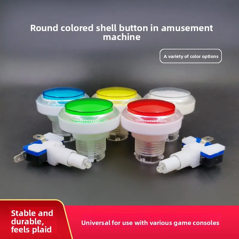 45mm Round LED Illuminated Transparent Push Button Coin Operated Games Arcade Machine Universal Micro Switch Button