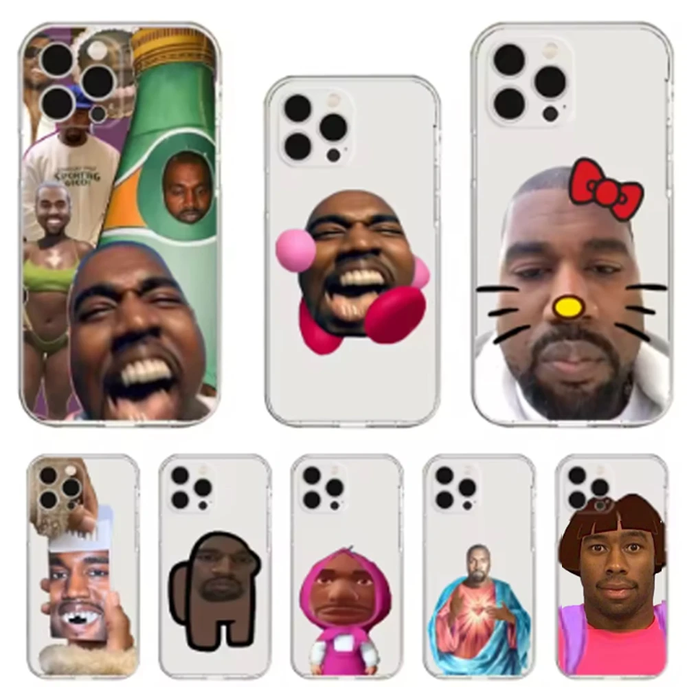 Kanye West YE Funny Phone Case For iPhone 16 15 14 13 12 11 Mini Pro Max X XR XSMax 7 8 Plus Transparent Soft TPU Back Cover