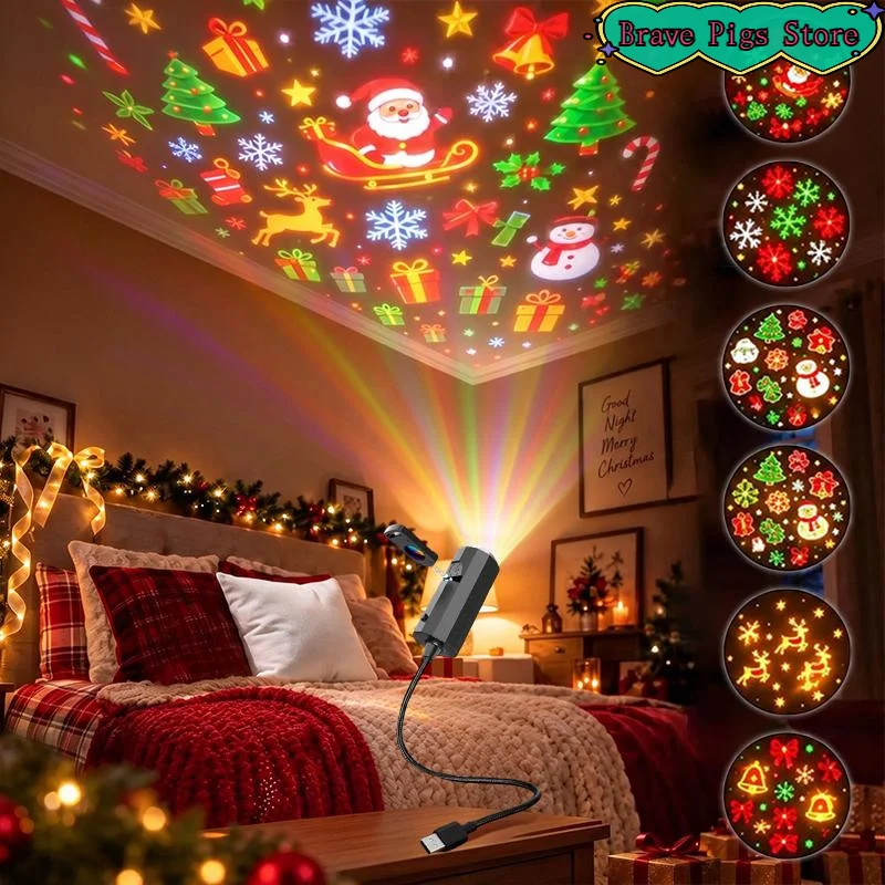 [HM]1 Set USB Ceiling Projector Light LED Night Light Replaceable Film Projector USB Plug Kids Birthday Gift[HM]