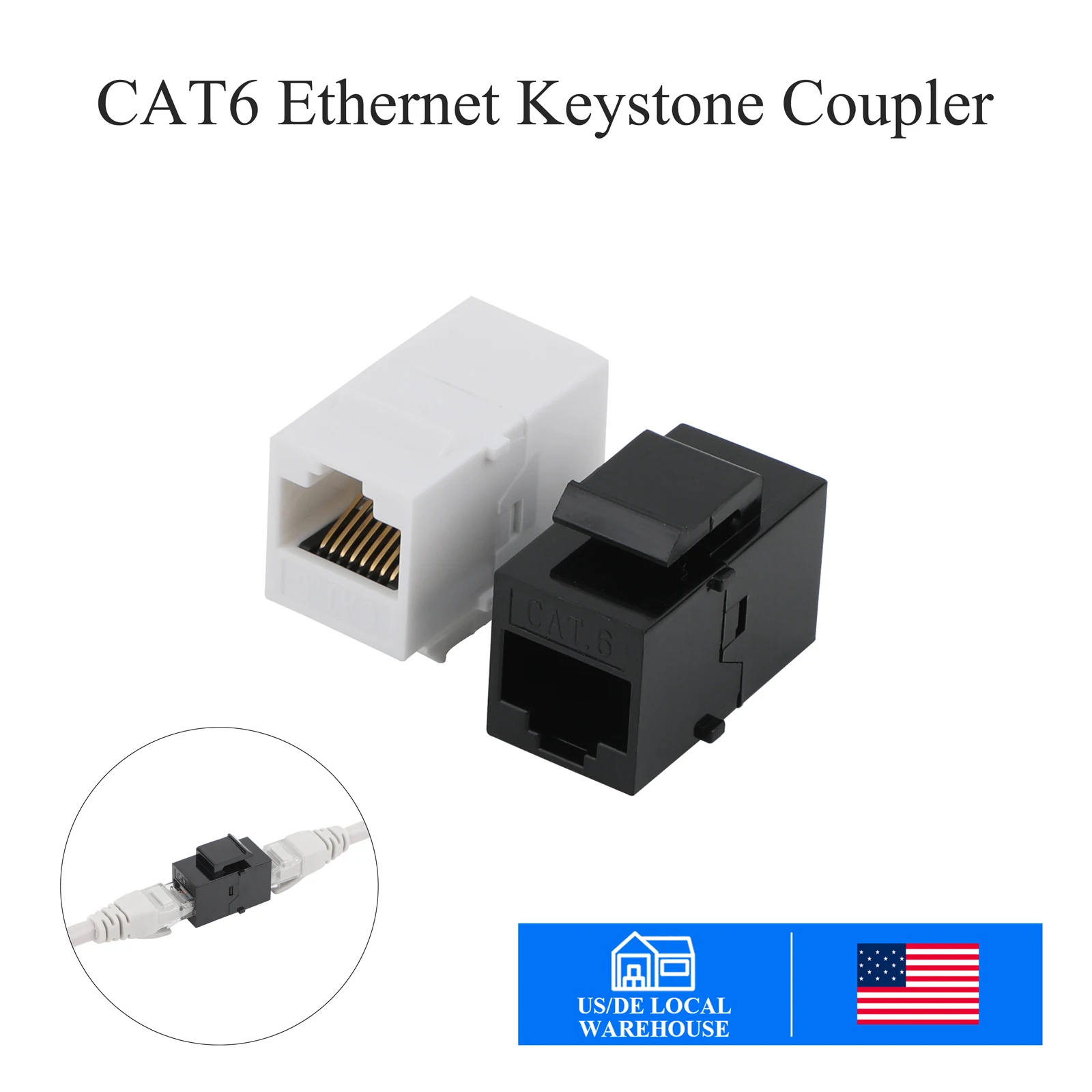10PCS/25PCS RJ45 CAT6 Keystone Coupler Female to Female UTP Keystone Insert Coupler For Cat6/Cat5e/Cat5 Network Cable Black