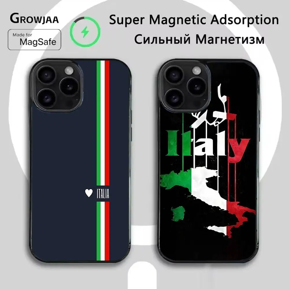 

Italy Italia National Flag Phone Case For iPhone 16e,16,15,14,13,12,11,Plus,Pro,Max,Mini Magsafe Magnetic Wireless Charging