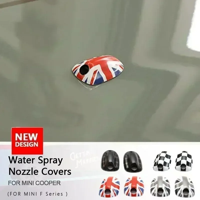 

Car Wiper Water Spray Nozzle Covers Stickers For MINI Cooper F56 Countryman Clubman F54 F55 F57 F60 For mini Cooper Accessories