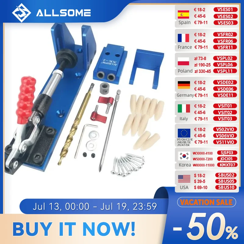 

ALLSOME XK-2 Pocket Hole Jig Kit System