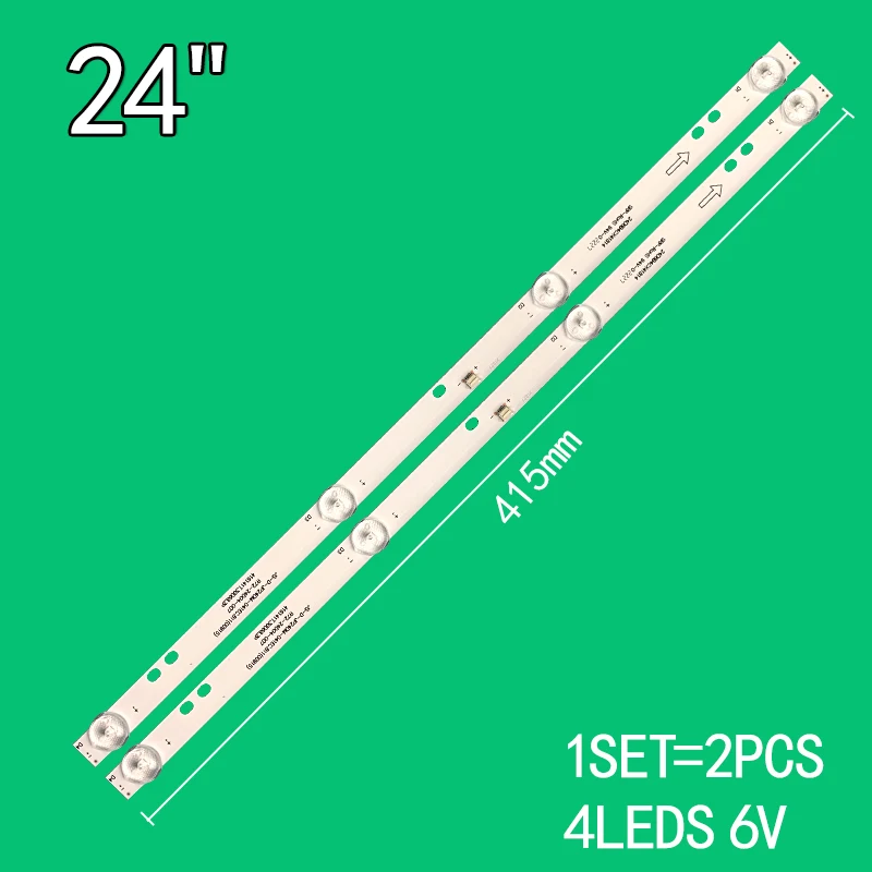 Lehua 24L56 piezas (415), 2 JS-D-JP24DM-041EC.811, 4LED, 6V, 00915mm, para TV de 24 pulgadas, R72-24D04-007