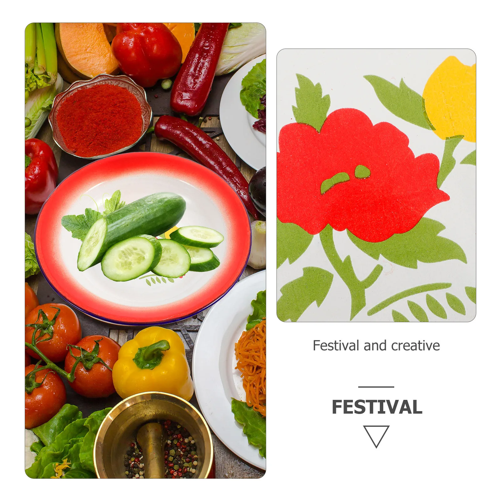 

2pcs Retro Enamel Vintage Thicken Dish Storage Plate For Food Serving Fruit Dessert Kitchen Restaurant Enamel Tray Reusable