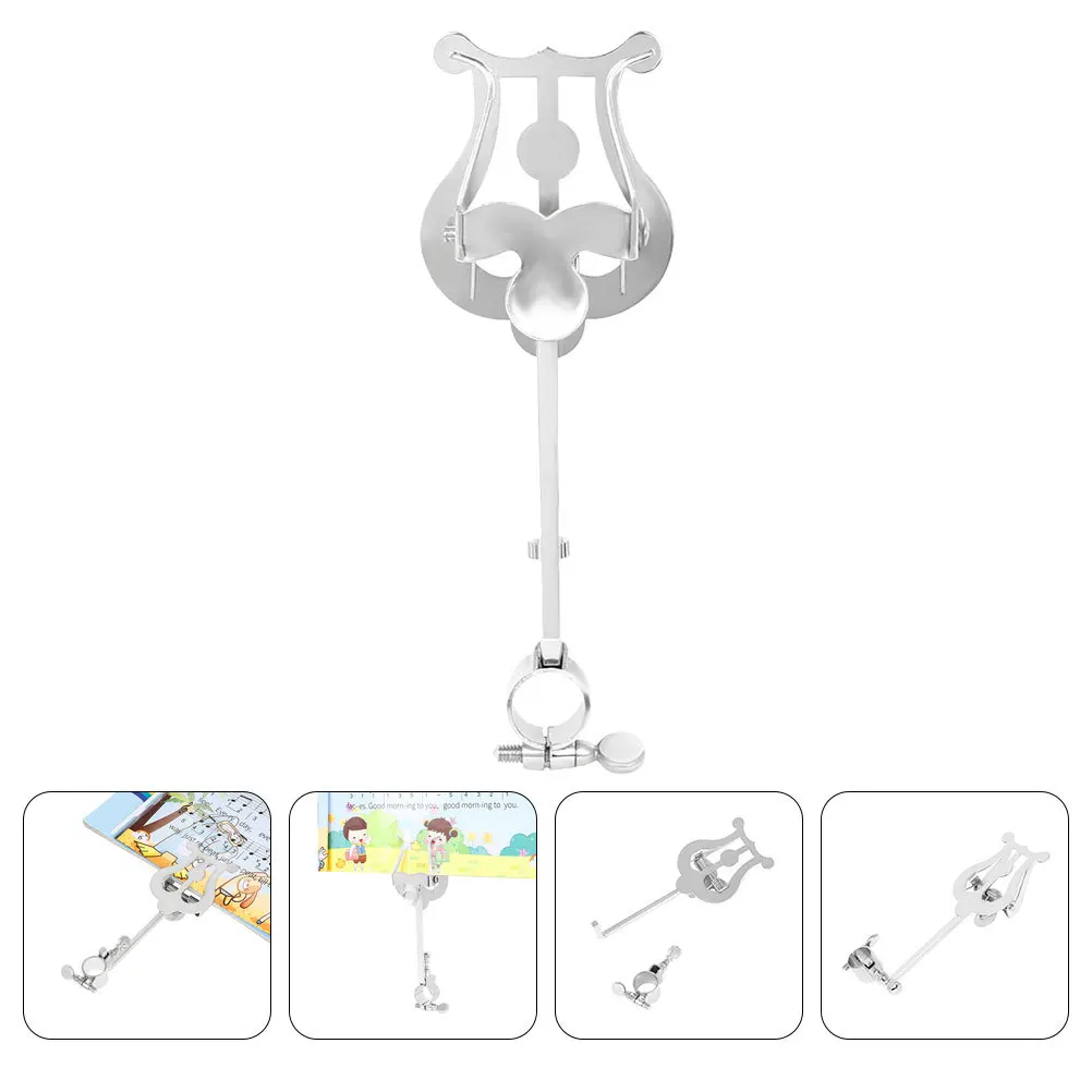 

Piccolo Lyre Clips Replacement Metal Music Score Stand Foldable Piccolo Accessory for Home and Stage Music Sheet Clips