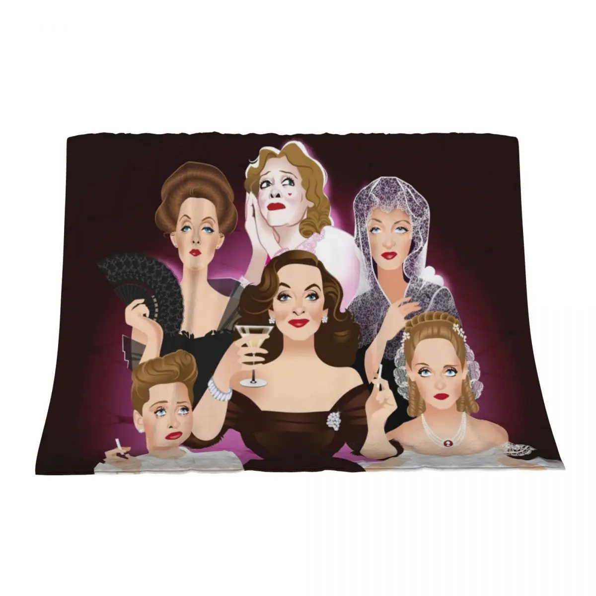 

Bette Davis Throw Blanket Polar Hairy Vintage Blankets