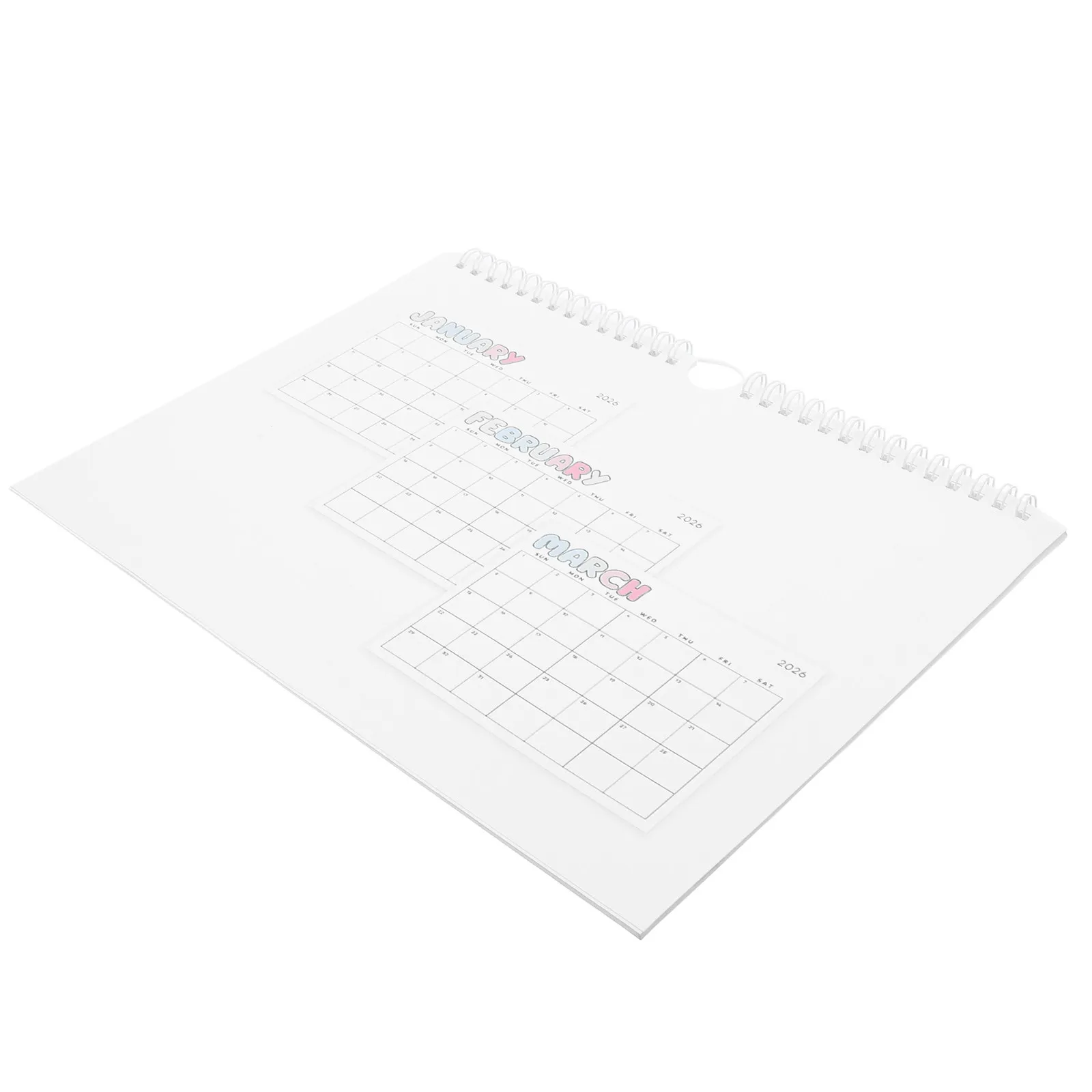 

2026 Wall Calendar Monthly Large Spiral Bound Hanging Planner for Home Office Scheduling Organizing Creative Cartoon Alphabet