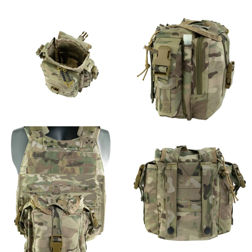 Tactical Outdoor Water Bottle Multi Functional MOLLE Accessory Waist Bag Kettle Water Bottle Protective Cover Bag