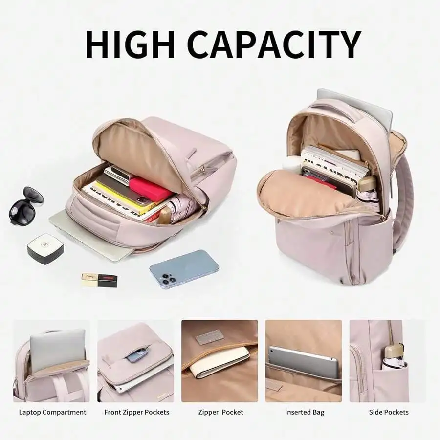 

High Capacity Laptop Backpack For Women 15.6 Inch Notebook Casual Daypack Work Travel Bag