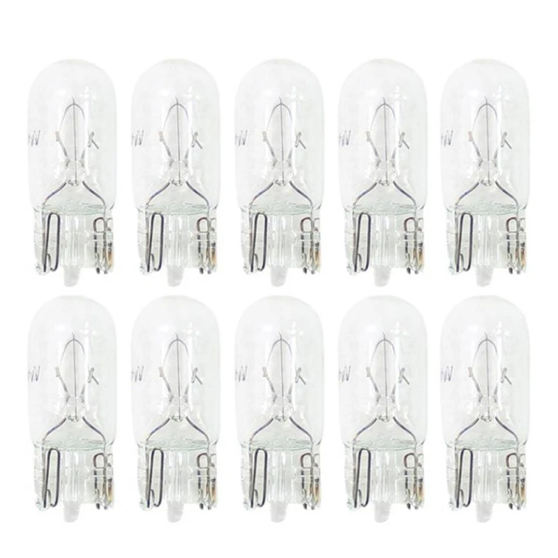 10pcs Car T10 Halogen W5W 12v Auto Lamp Bulbs Instrument Light Reading Lights Clearance Lamp