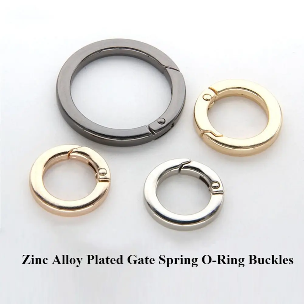 1pc Black Gold Silver Spring O-Ring Buckles Round Shape Zinc Alloy Bag Belt Buckle 25mm/32mm Carabiner Purses Handbags