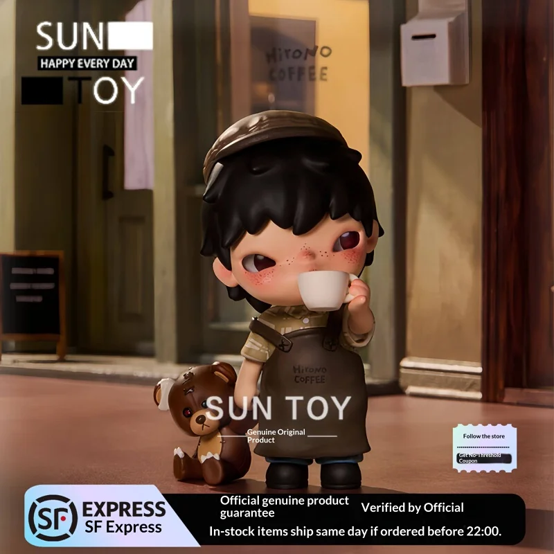 Hot! Popmart Hirono Coffee Hang Tag Authentic Art Toy Collectible Figurine Desktop Decor Ornament Gift For Adult Collectors