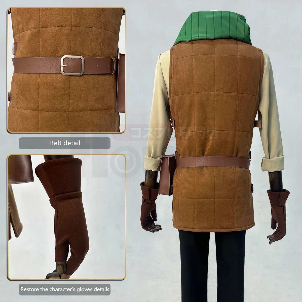 تأثيري الزنزانات اللذيذة Meshi أنيمي Chilchuck Tims تأثيري حلي شعر مستعار سترة قميص السراويل حزام وشاح الحقيبة هالوين عيد الميلاد