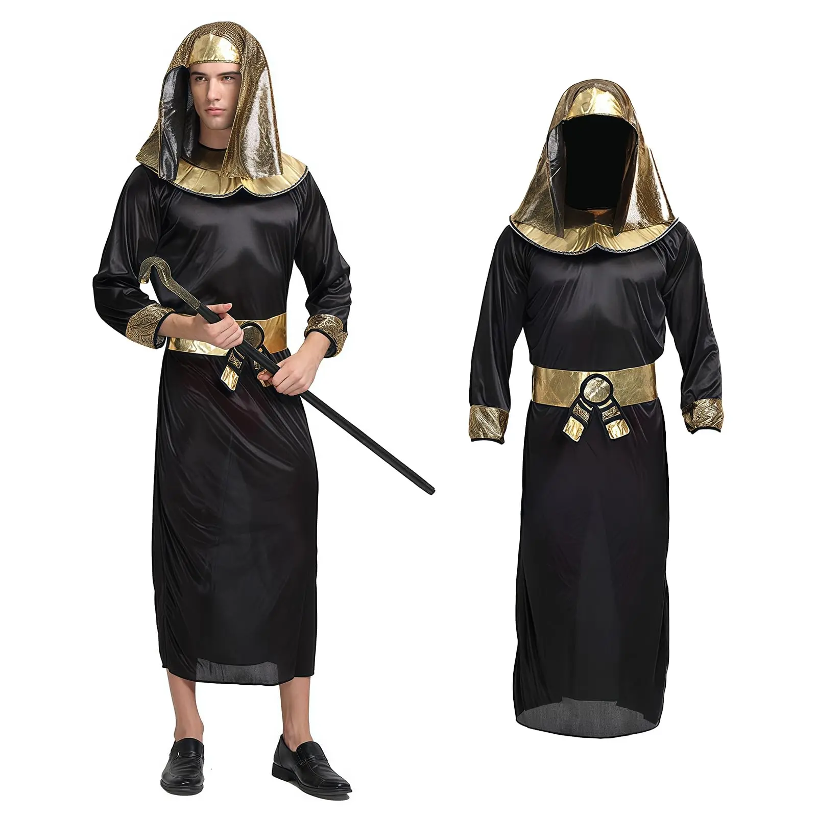 Costume égyptien pour hommes, Costume de pharaon, roi d'egypte, Costume de Tut pour Halloween, Costume de Cosplay, accessoires de fête