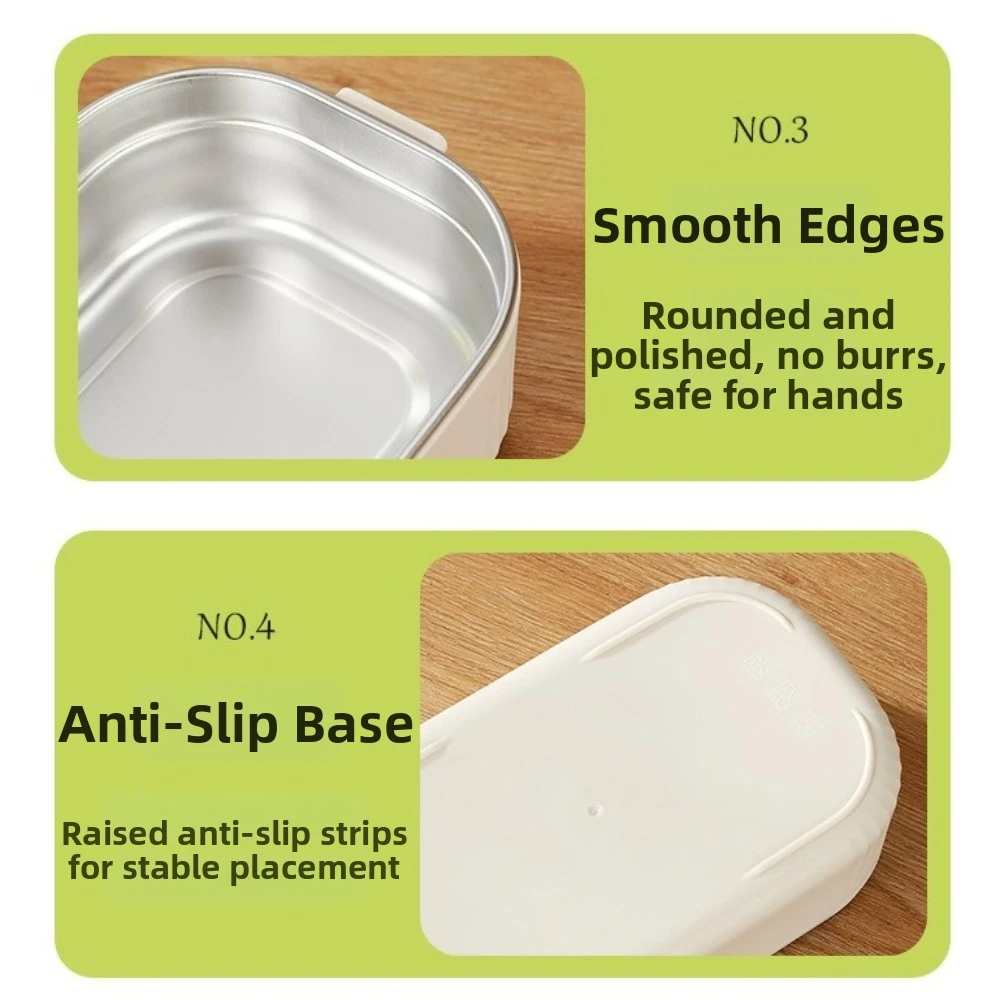 Leak Proof 304 Stainless Steel Lunch Box Airtight Lid Microwave Safe Food Container Stackable Insulated Luhch Box Office