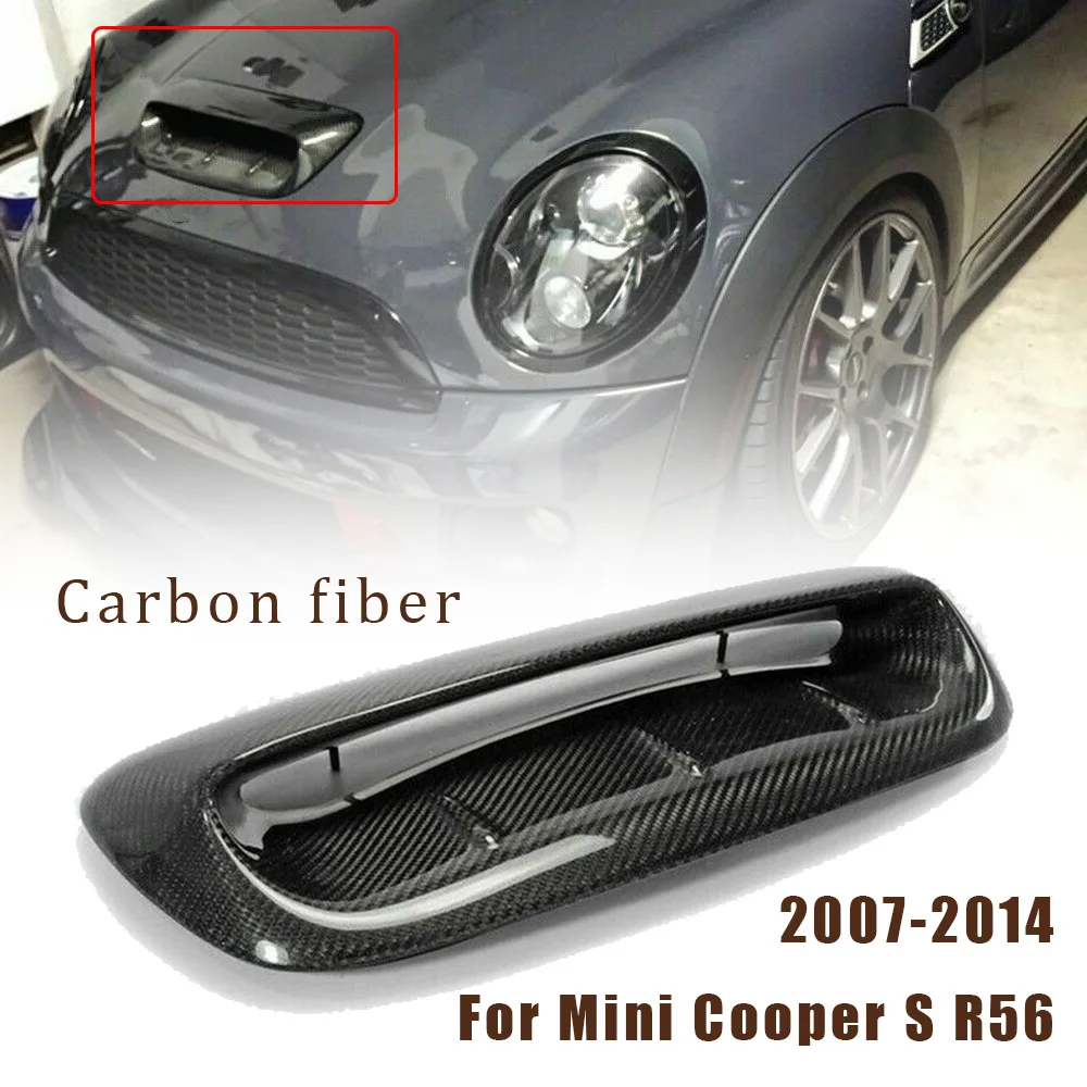 Front  Air Vent Outlet Engine Hood Bonnet Intake Cover Trim Carbon Fiber For Mini Cooper S R56 R55 R57 R58 R59 2007-2014