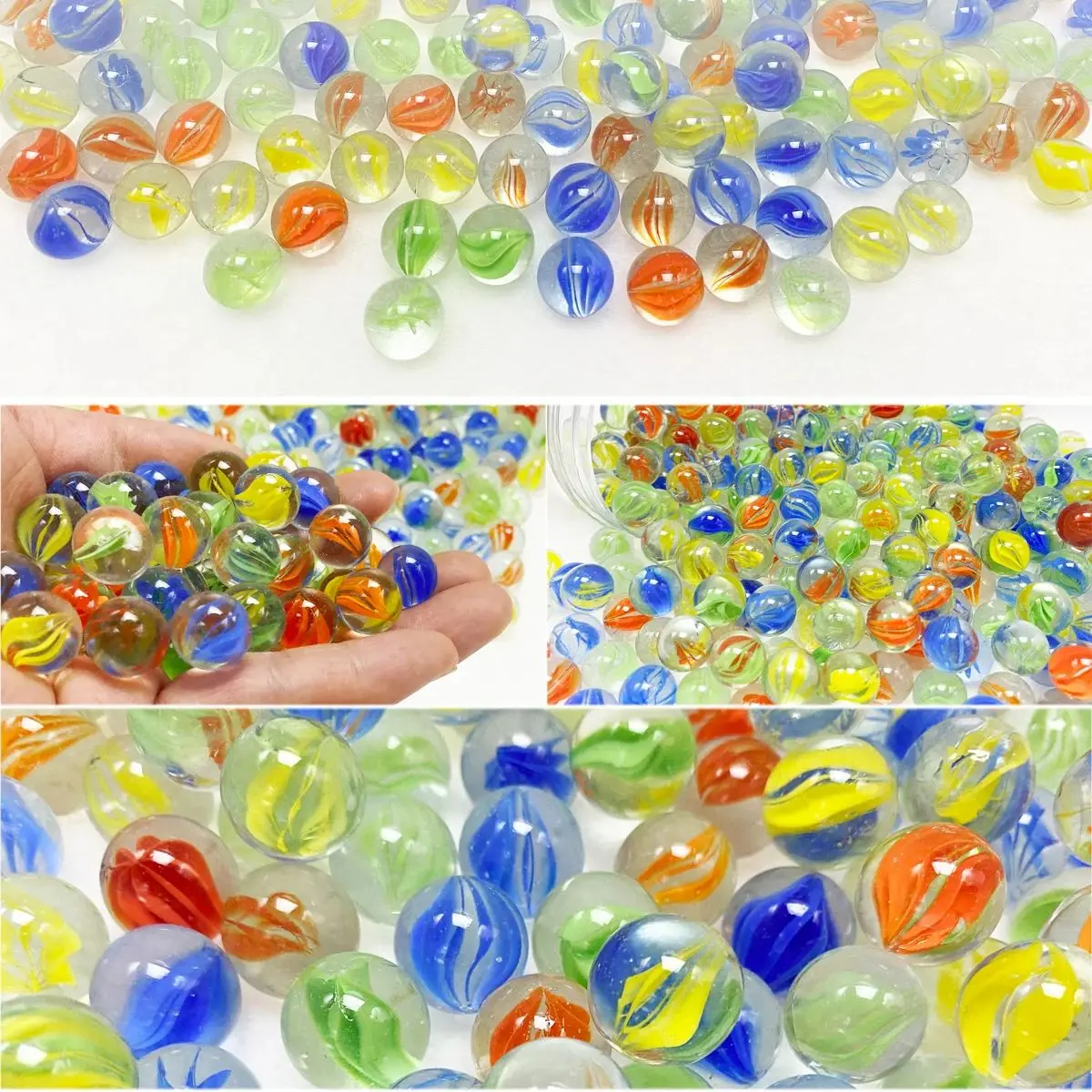 10/50PCS 25/14mm Colorful Glass Marbles - Marble Run Game Solitaire Toy Vase Filler Fish Tank Decor Home Fun Gift For Kids