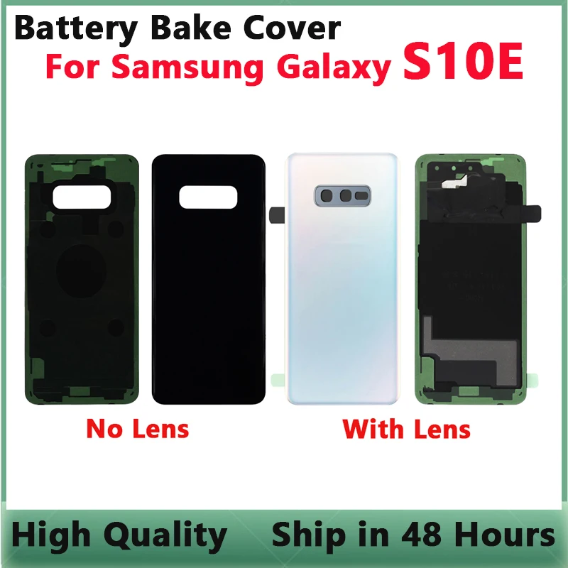 Cubierta trasera de batería para Samsung Galaxy S10E SM-G9700, carcasa de Panel de vidrio, reemplazo de lente de cámara