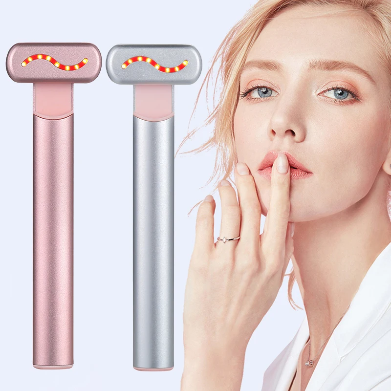 EMS Microcurrent Face Lifting Device Red Light Facial Wand Eye Neck Massager Skin Tightening Anti Wrinkle Skin Care Beauty Tool