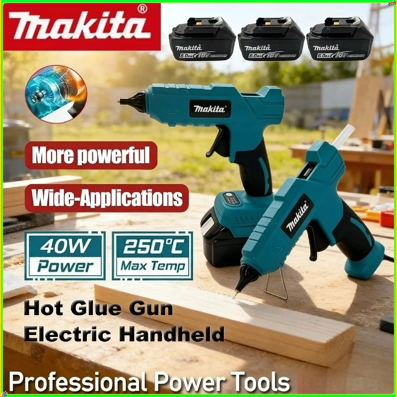 

Makita Hot Air Gun Cordless Electric Handheld Hot Glue Gun Repair DIY Tool Hot Melt Welding Anti-scald Nozzle Power Tool