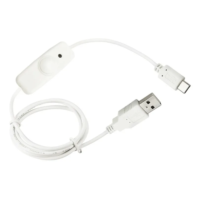 LED ライト付き USB2.0 AM から Type-c オス延長コード 318 ロッカーキースイッチコントローラ 2A 100 センチメートルケーブル
