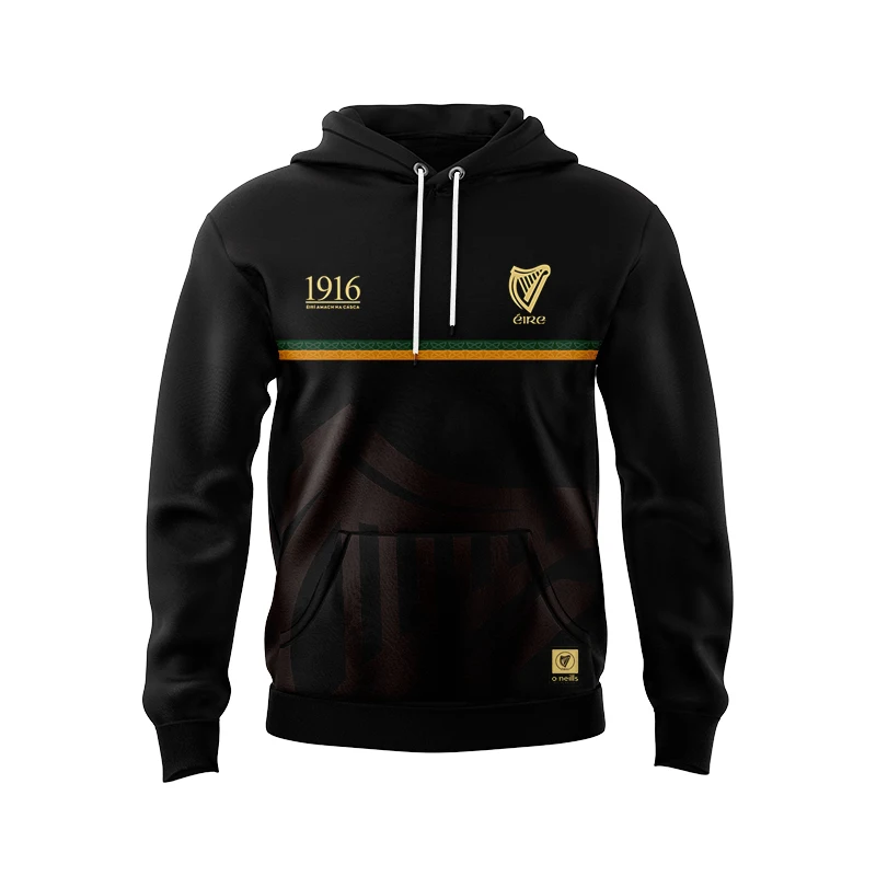 New 1916 Commemoration Jersey Green Kerry Hoodie Curry Loose Design Printed Hooded Long Sleeve Sweater