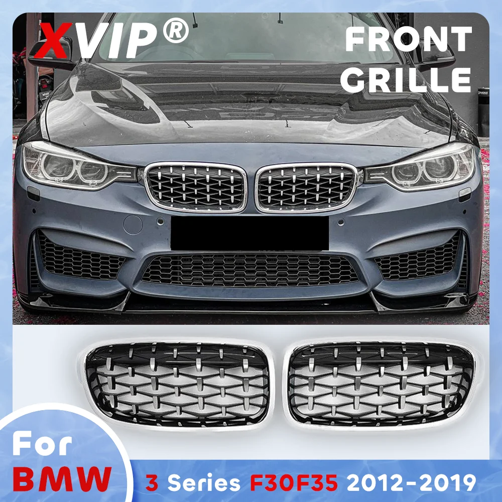 

Хромированная серебристая решетка переднего бампера в стиле Diamond для BMW 3-Series F30 F31 2012-2018