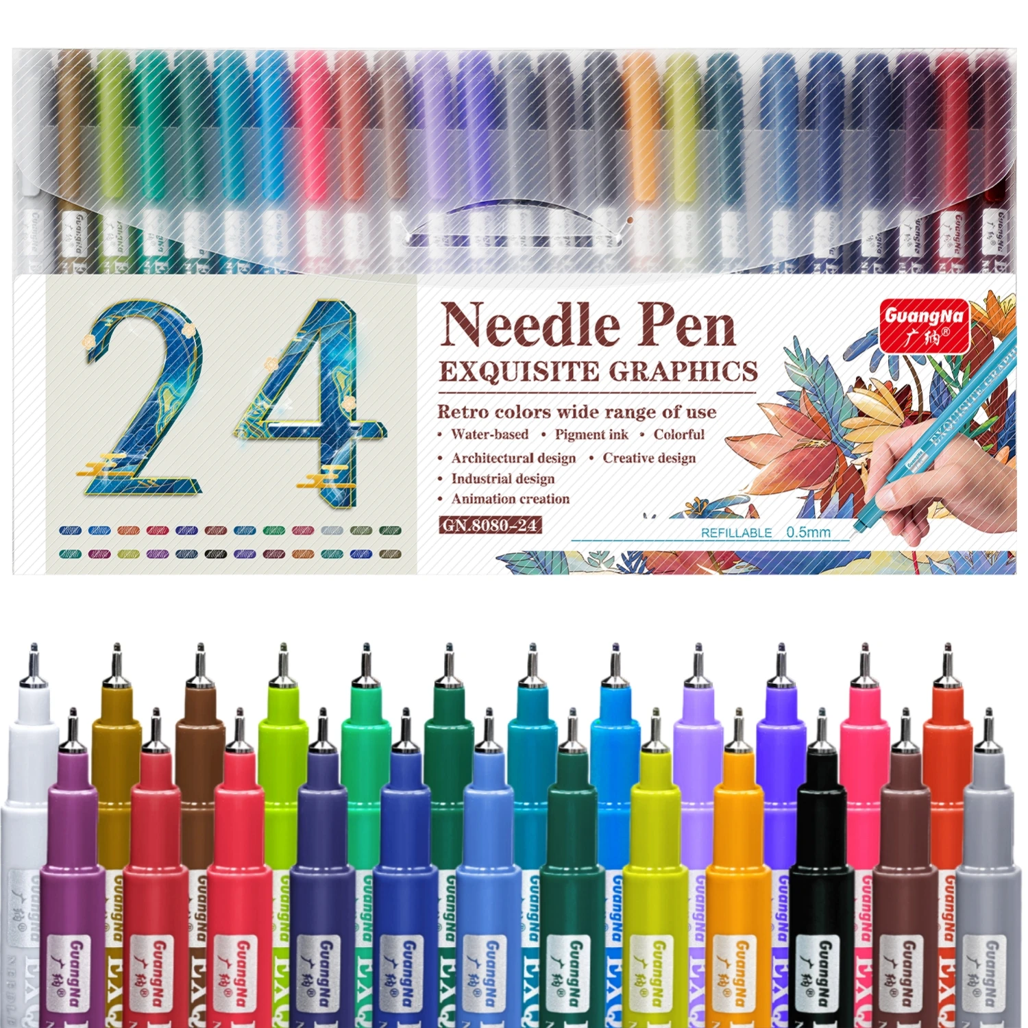 Needle Pen,Fine Point Pen,Waterproof Archival Ink,0.5mm Fine