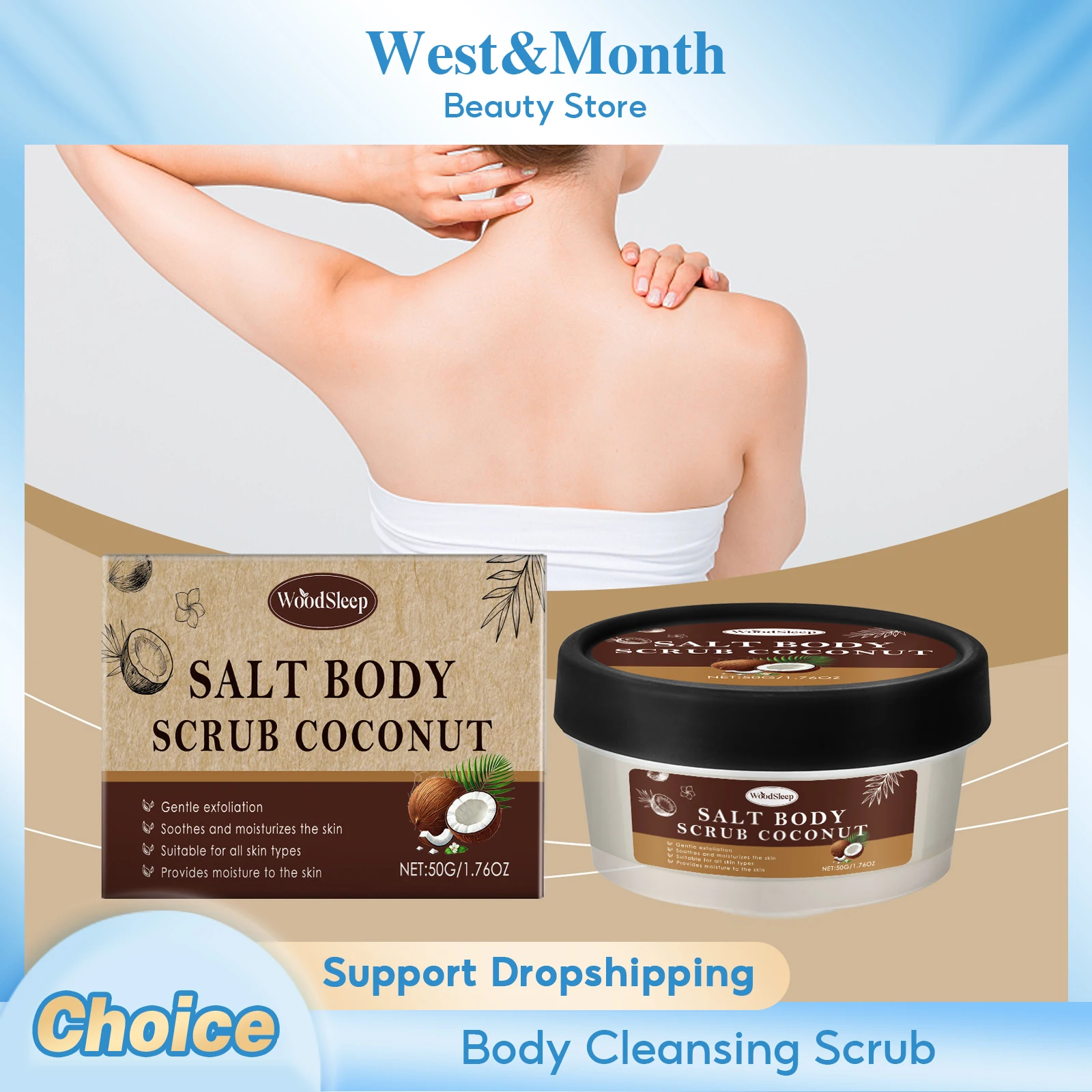 

Coconut Cleansing Body Scrub Brightening Smoothing Moisturizing Shrink Pores Softening Soothing Dryness Exfoliating Body Scrub