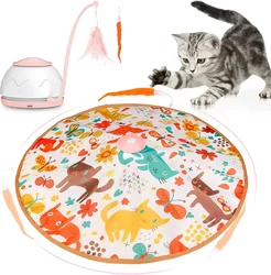 Cat Toys Interactive Motorized Wand Kitten Toys Electronic Exercise Pet Toy for Indoor Cats Automatic Motion Cat Teasing Feather