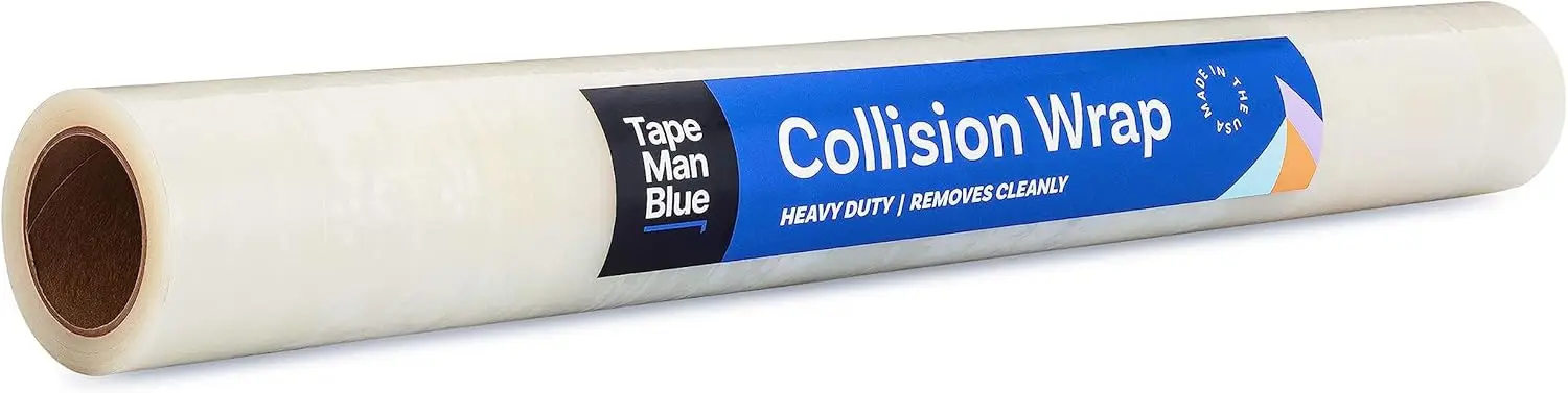 

Crash Wrap, 36 inch x 100 feet, Clear Collision Wrap for Damaged Vehicles & Car Windows, Removes Cleanly, Made in America