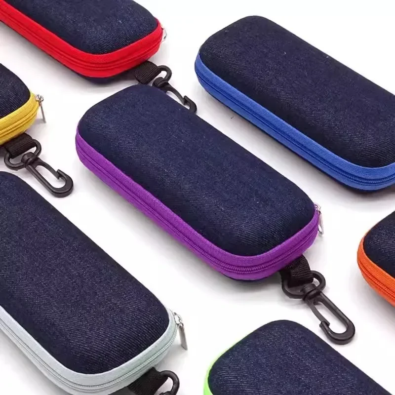 New Portable Eyewear Cases Cover Sunglasses Hard Case for Women Men Glasses Box with Lanyard Zipper Eyeglass Cases Protector