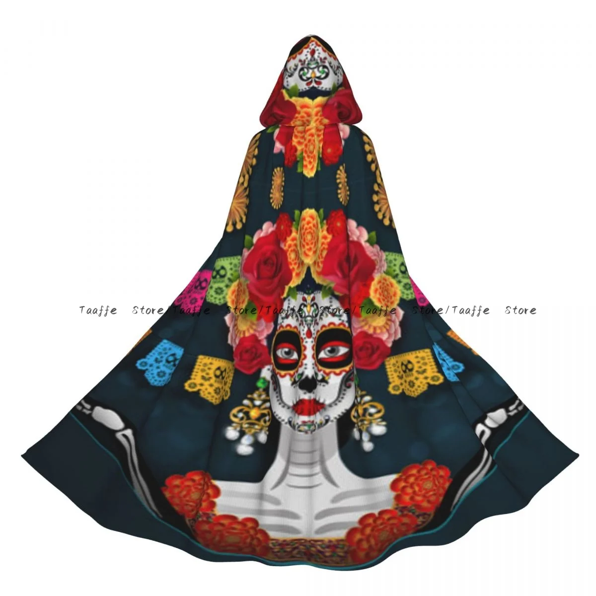 

Day Of The Dead Sugar Skull Witch Cloak Halloween Cosplay Costume Adult Unisex Cloak Retro Ages Cape