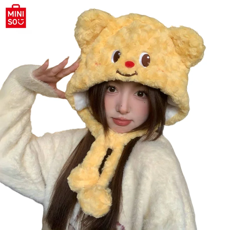 butter teddy bear cute hat for autumn and winter cycling warm ear protection windproof and cold proof cartoon thick Lei Feng hat