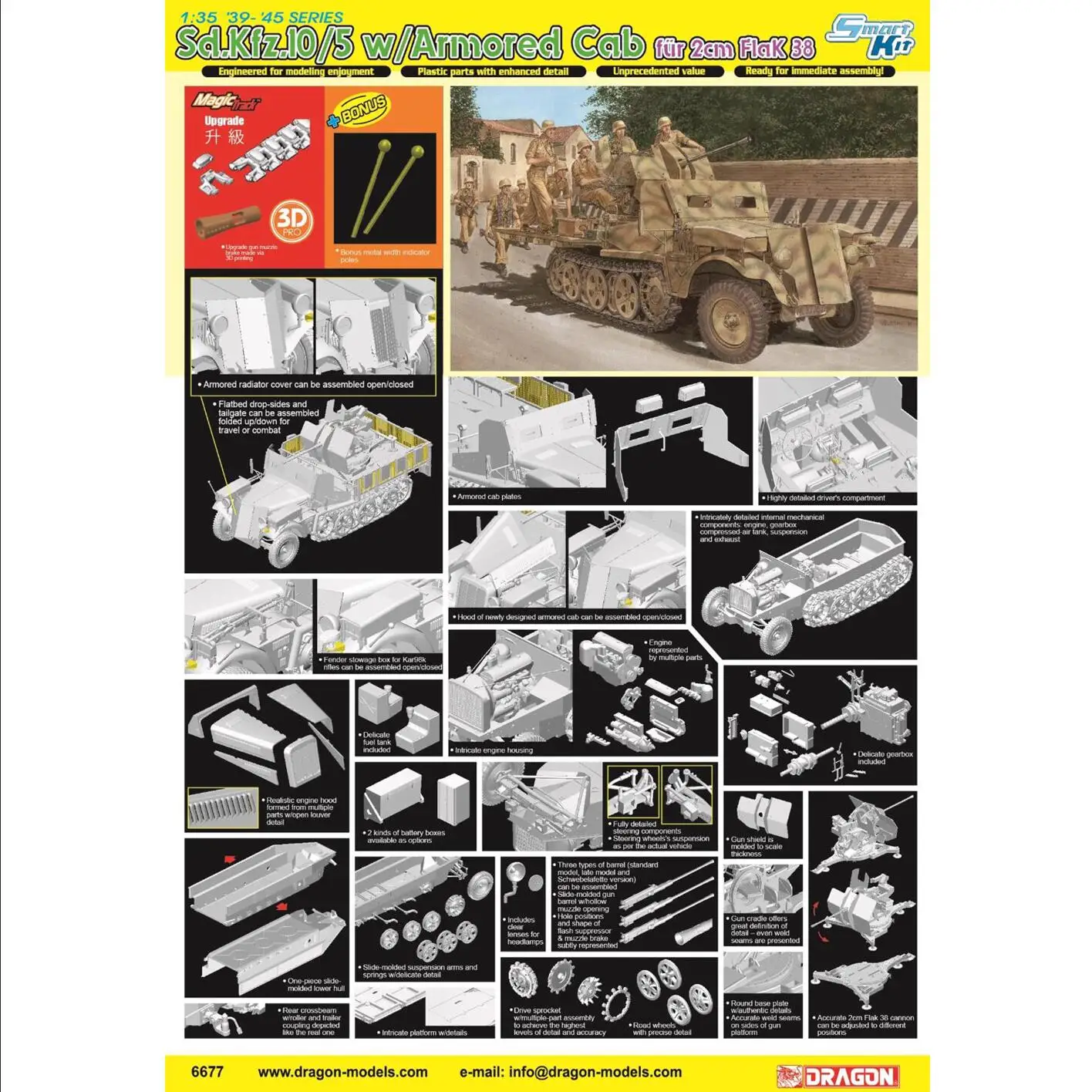 DRAGON 6677 1/35 Sd.Kfz.10/5 w/Armored Cab 2cm FlaK38: Recensione e Valutazione del Modellino