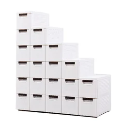 Small Bathroom Corner Floor Plastic Drawers Cabinet with Wheels 19cm Narrow Storage Box Organizer Storage Furniture White