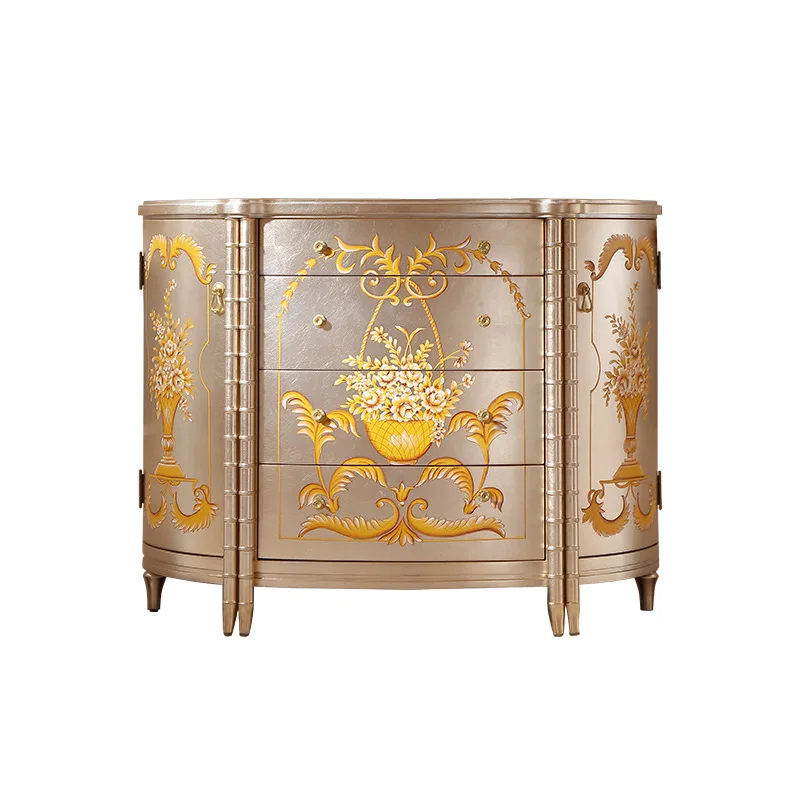

French mahogany painted porch cabinet, living room against the wall, home decoration table, decorative cabinet, new furniture