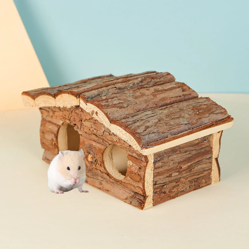 Golden Hamsters Shelter Sturdy Resistant To Biting Creates Scenery in Small Wooden Houses Useful in Summer