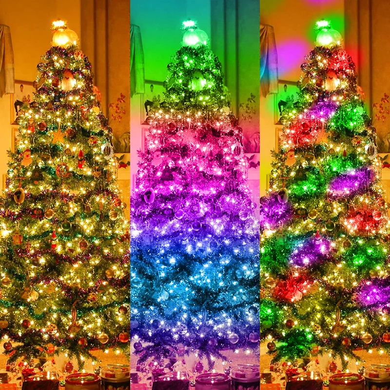 RGBIC Christmas Fairy Lights Bluetooth Light USB 5M/20M Waterproof Garland LED String Light Christmas Tree Light Decor Navidad