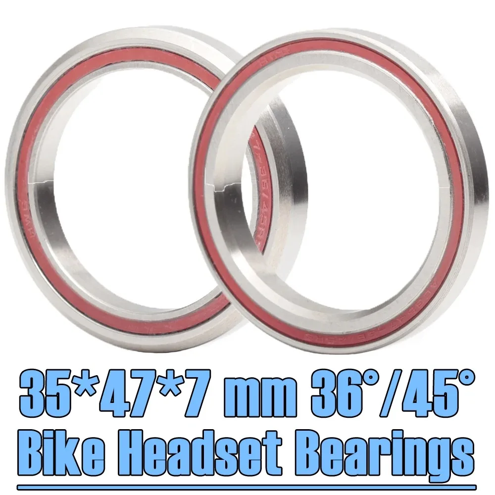 ACB3547H7 Bike Headset Bearings 35*47*7 mm 36/45 Degree ( 2 PCS ) ACB Road MTB Angular Contact Bicycle Bearing 3547H7