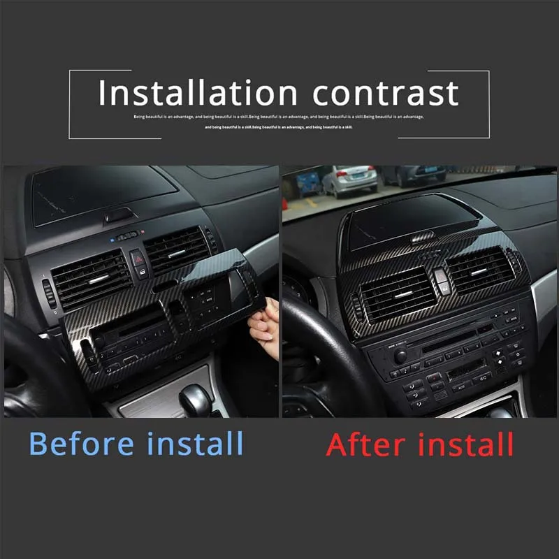 For BMW X3 X4 E83 F25 F26 2006-2017 Center Console Air Conditioning Outlet Vent Frame Trim Carbon Fiber Pattern Car Accessories