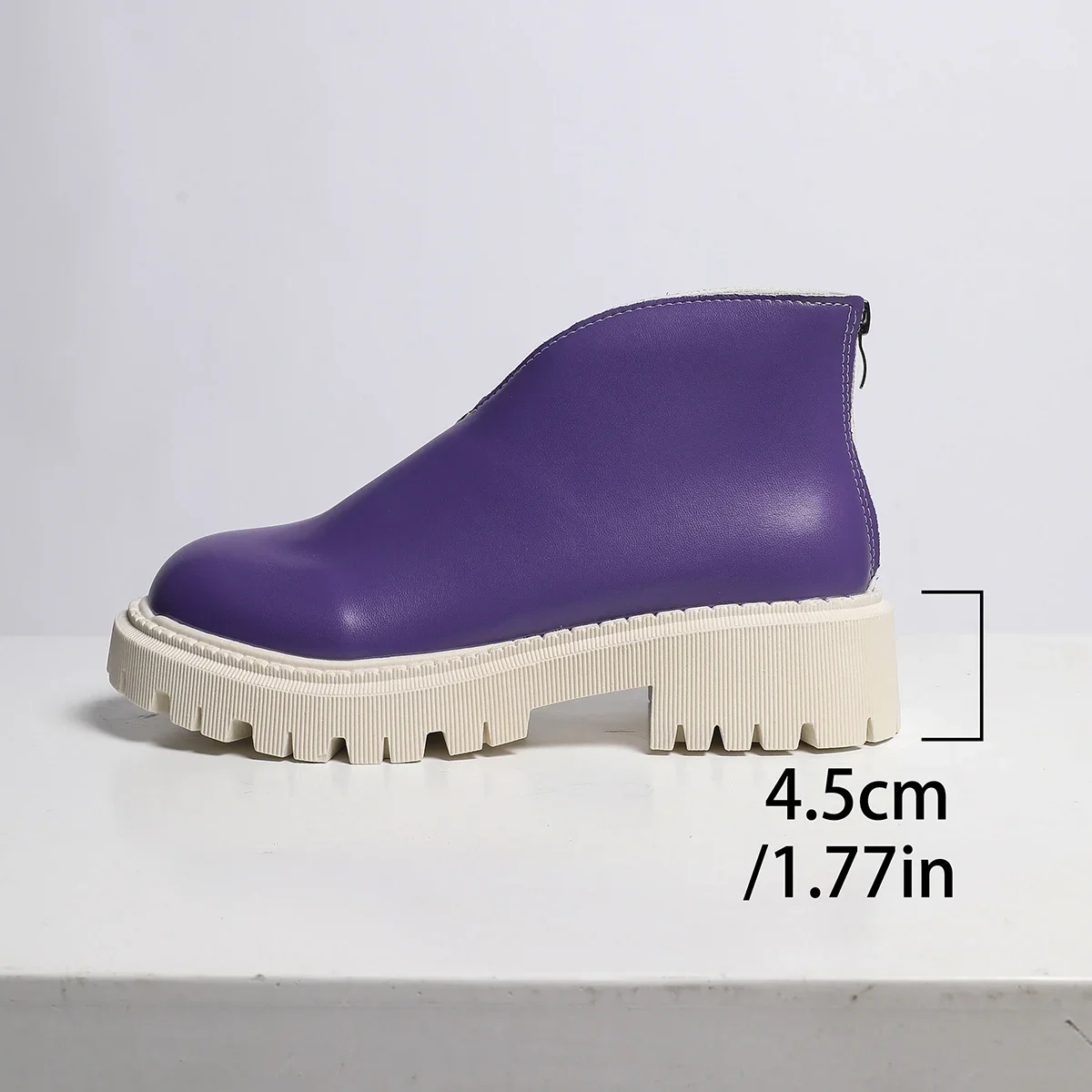 Winter-Damenstiefel mit mittelhohem Absatz, rutschfester Sohle und Reißverschluss hinten, modische High-Top-Schuhe, bequeme Outdoor-Sportschuhe. – Detail 36